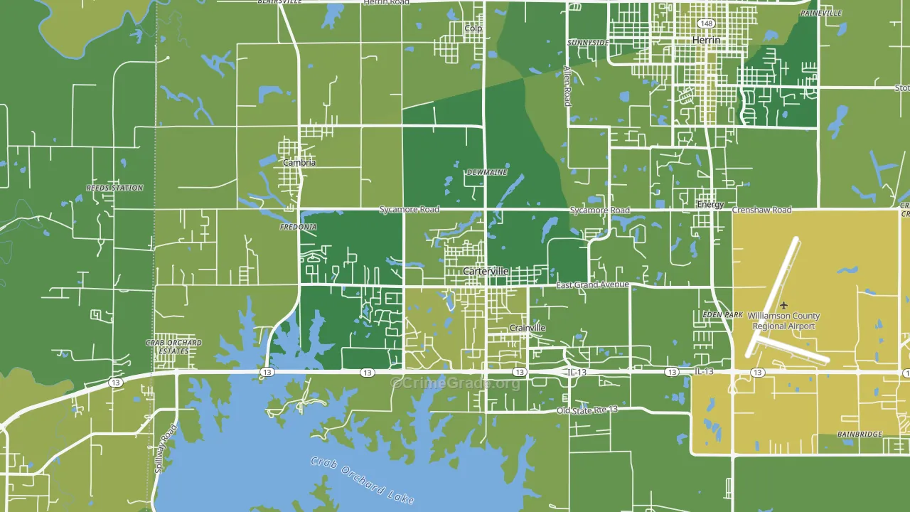 62918, IL Map of Vehicle Theft Rates