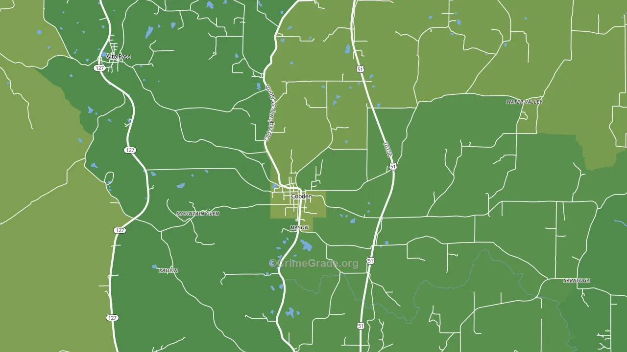 62920, IL Map of Vehicle Theft Rates