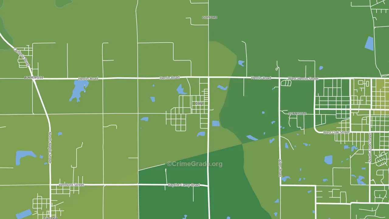 62921, IL Map of Vehicle Theft Rates