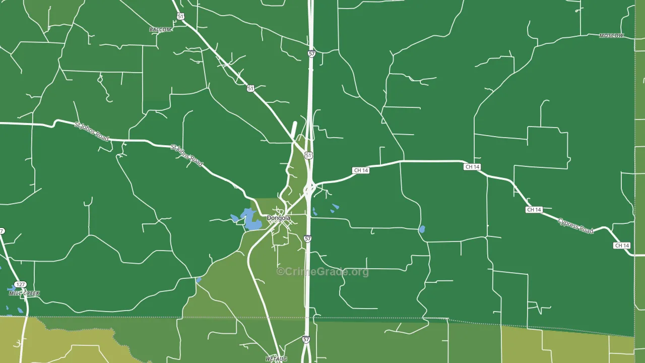 62926, IL Map of Vehicle Theft Rates