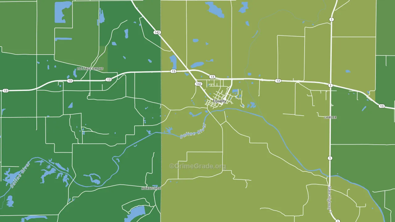 62934, IL Map of Vehicle Theft Rates