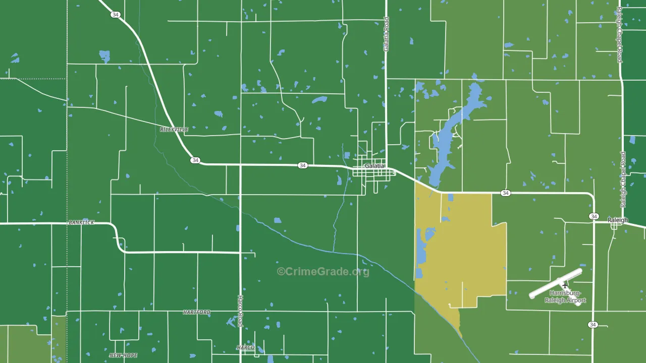 62935, IL Map of Vehicle Theft Rates