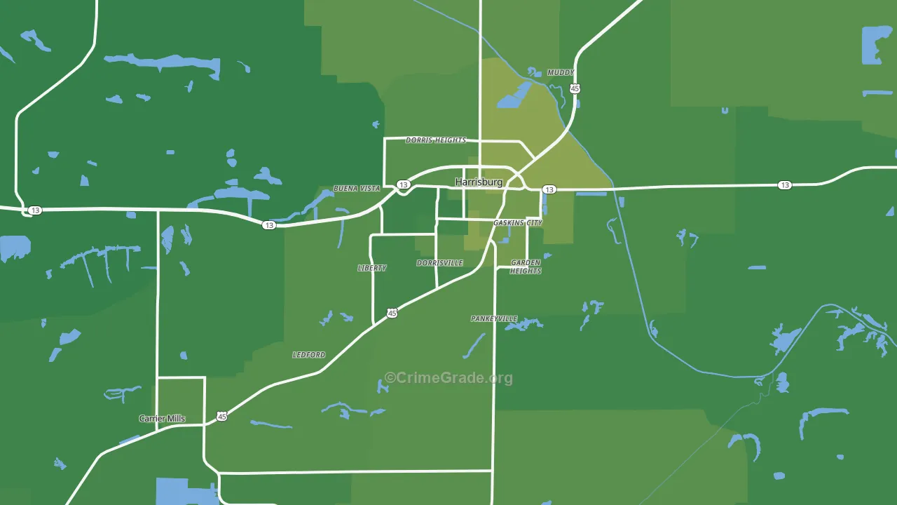 62946, IL Map of Vehicle Theft Rates