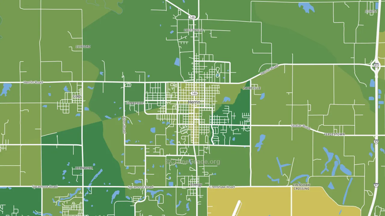 62948, IL Map of Vehicle Theft Rates