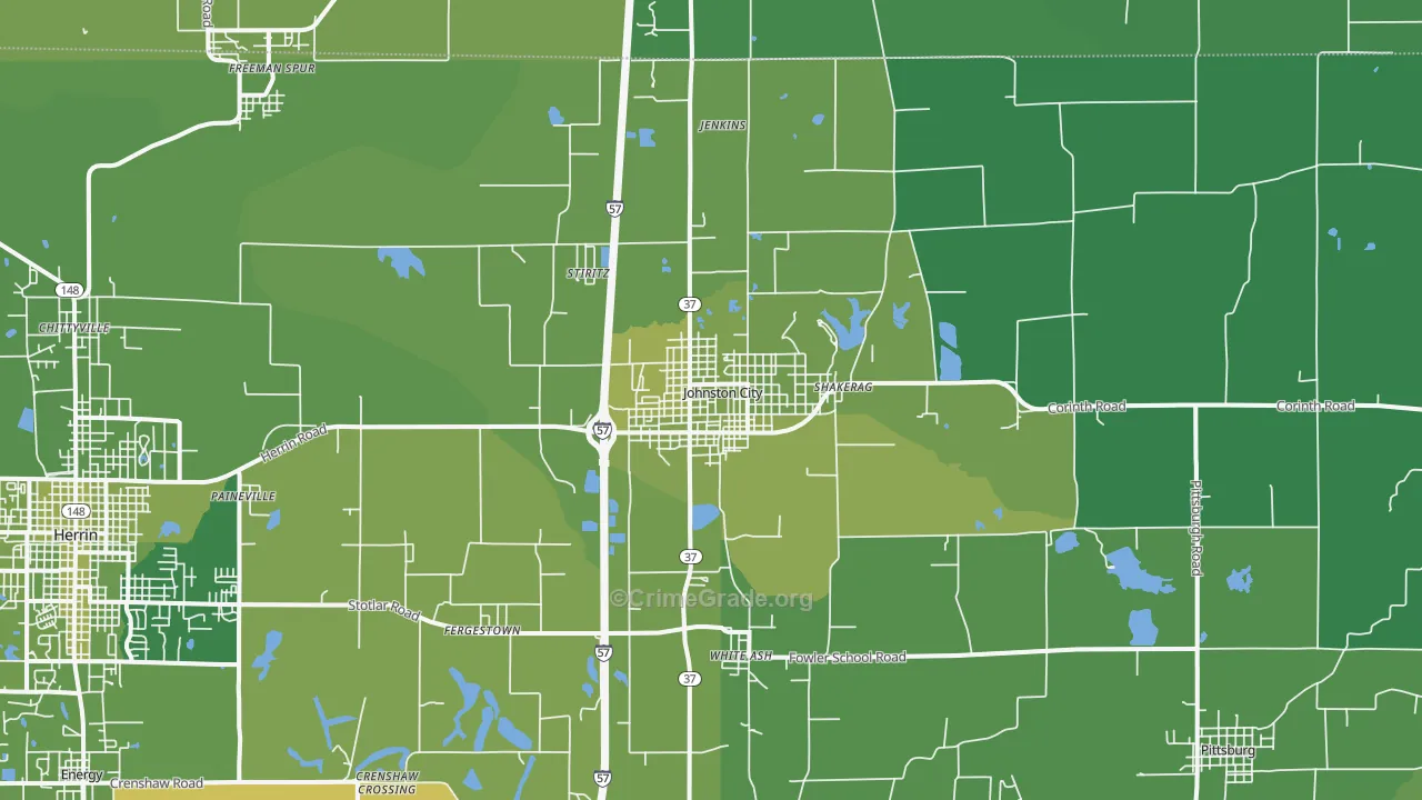 62951, IL Map of Vehicle Theft Rates