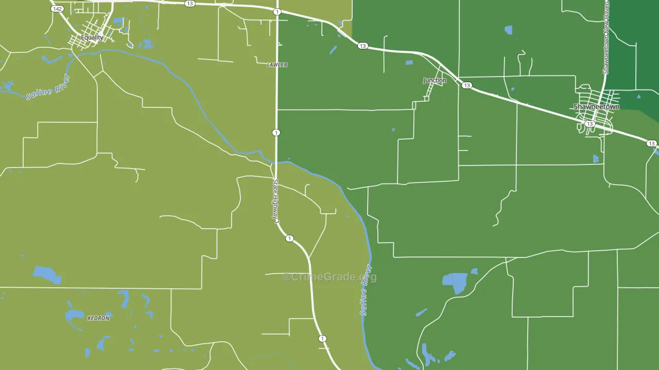 62954, IL Map of Vehicle Theft Rates
