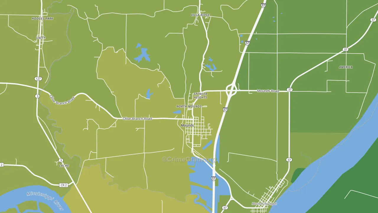 62964, IL Map of Vehicle Theft Rates