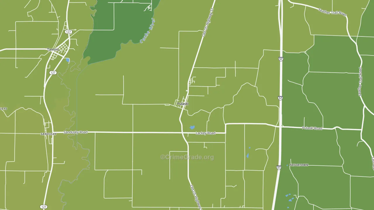 62976, IL Map of Vehicle Theft Rates
