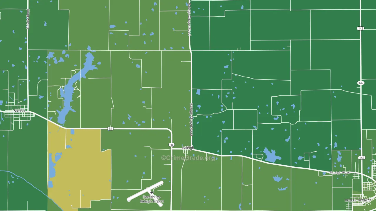 62977, IL Map of Vehicle Theft Rates