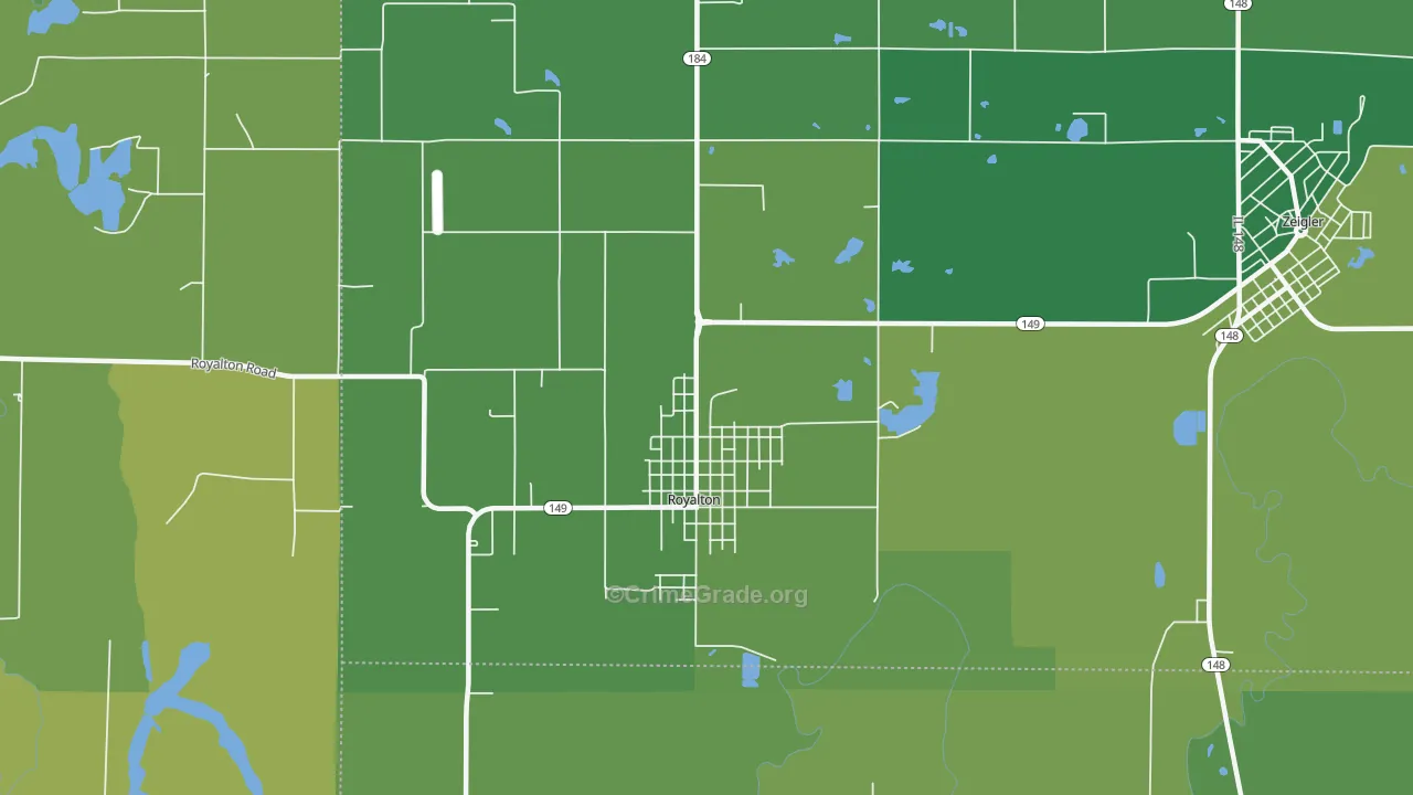 62983, IL Map of Vehicle Theft Rates