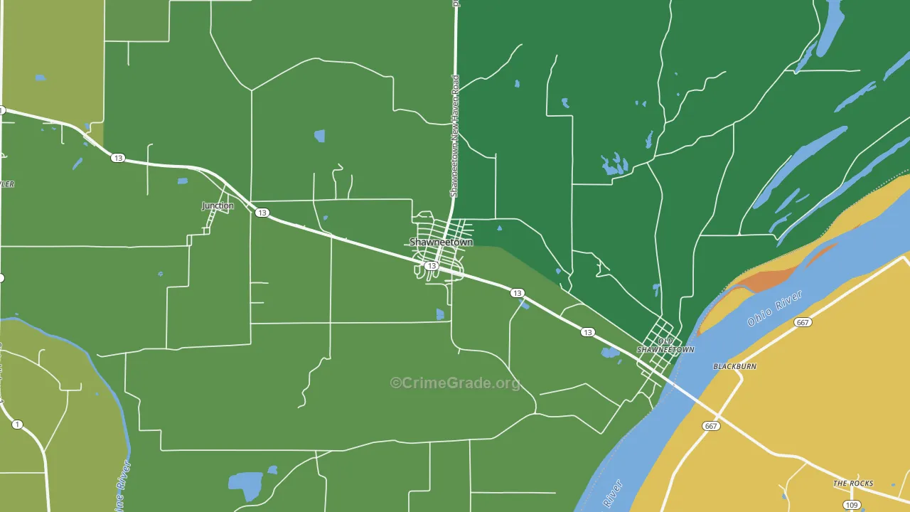 62984, IL Map of Vehicle Theft Rates