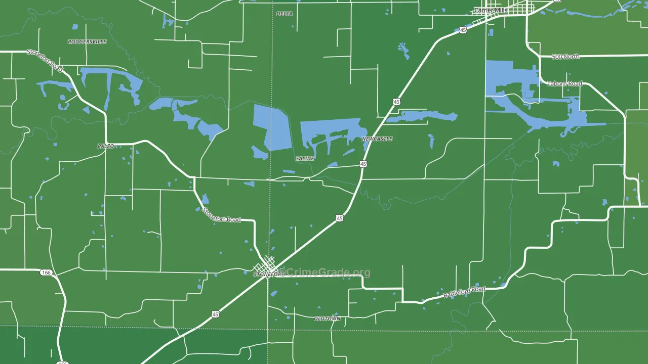 62987, IL Map of Vehicle Theft Rates