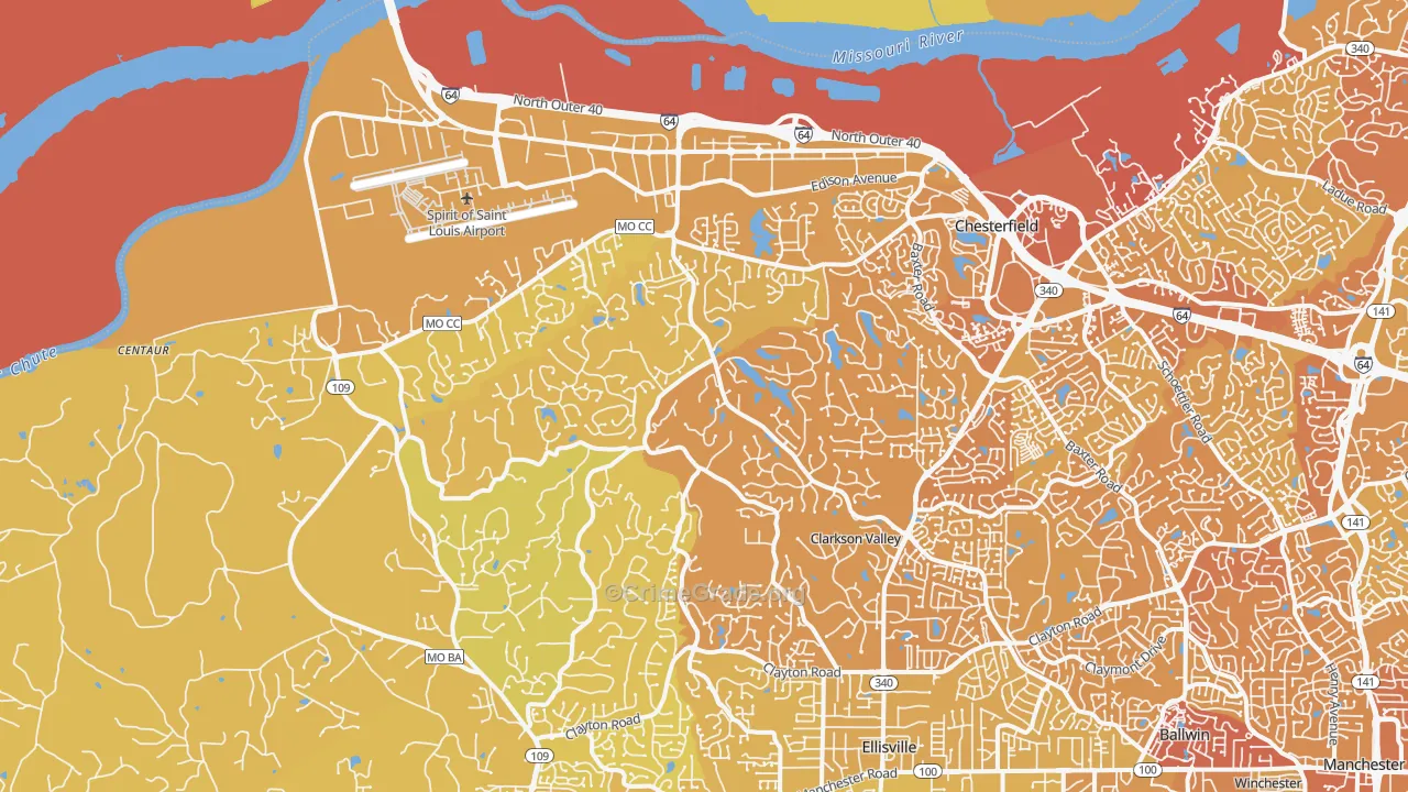 63005, MO Map of Vehicle Theft Rates