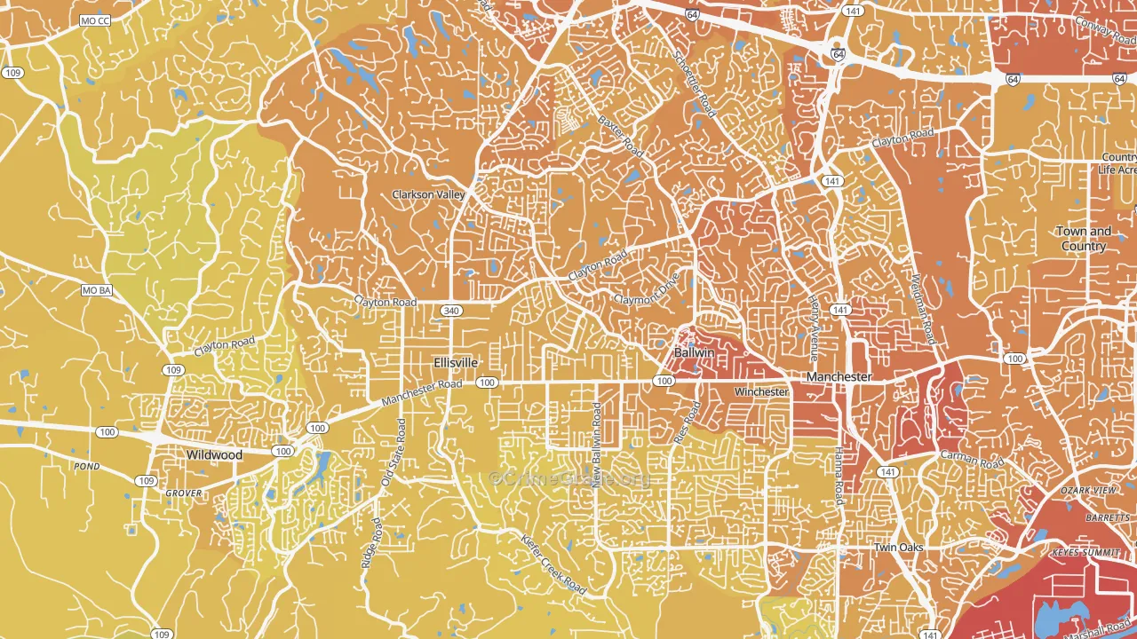 63011, MO Map of Vehicle Theft Rates