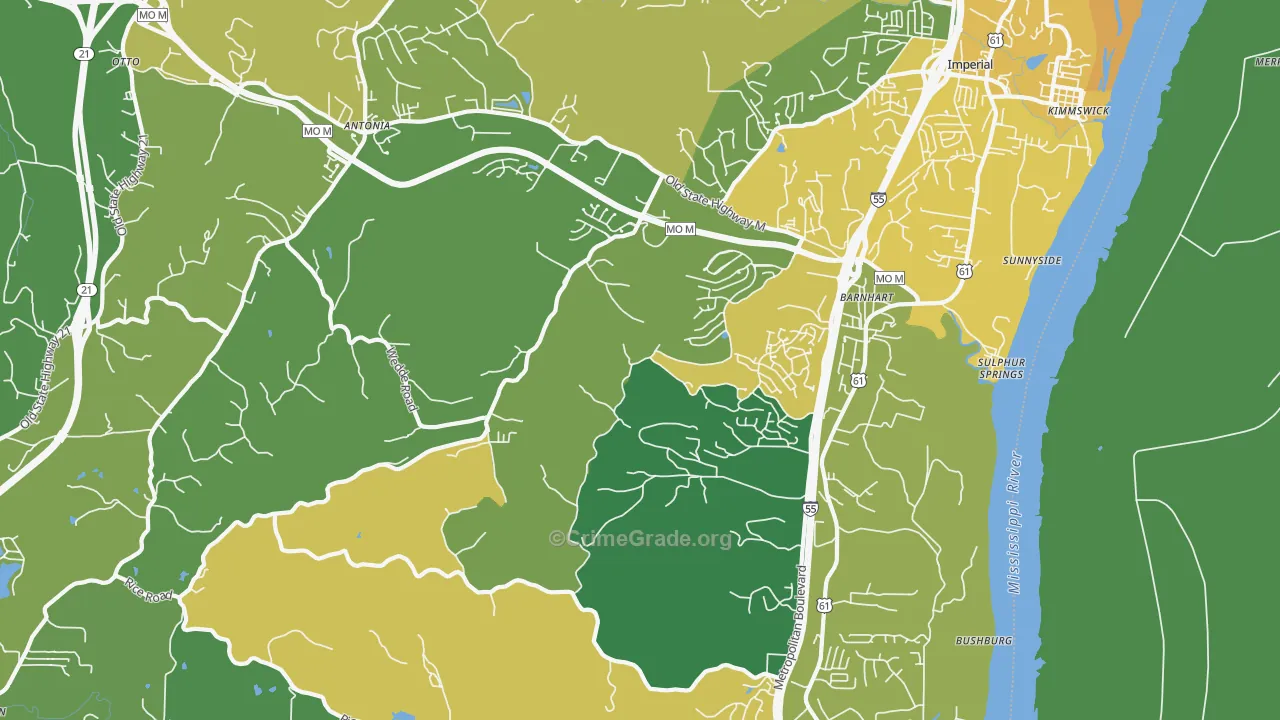 63012, MO Map of Vehicle Theft Rates