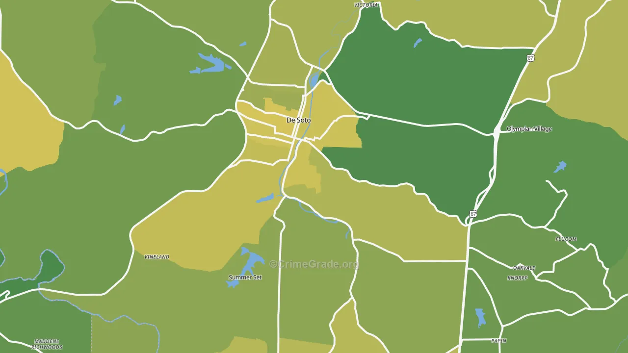 63020, MO Map of Vehicle Theft Rates