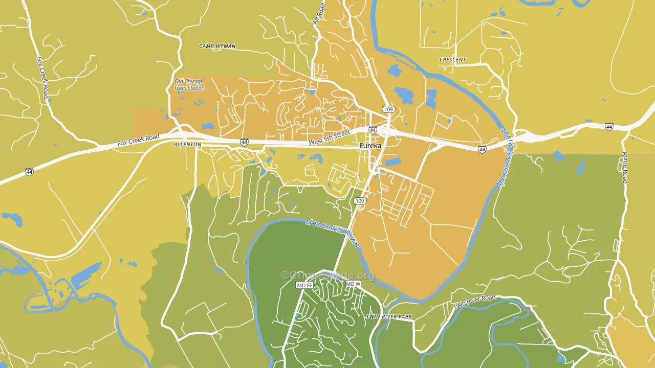 63025, MO Map of Vehicle Theft Rates