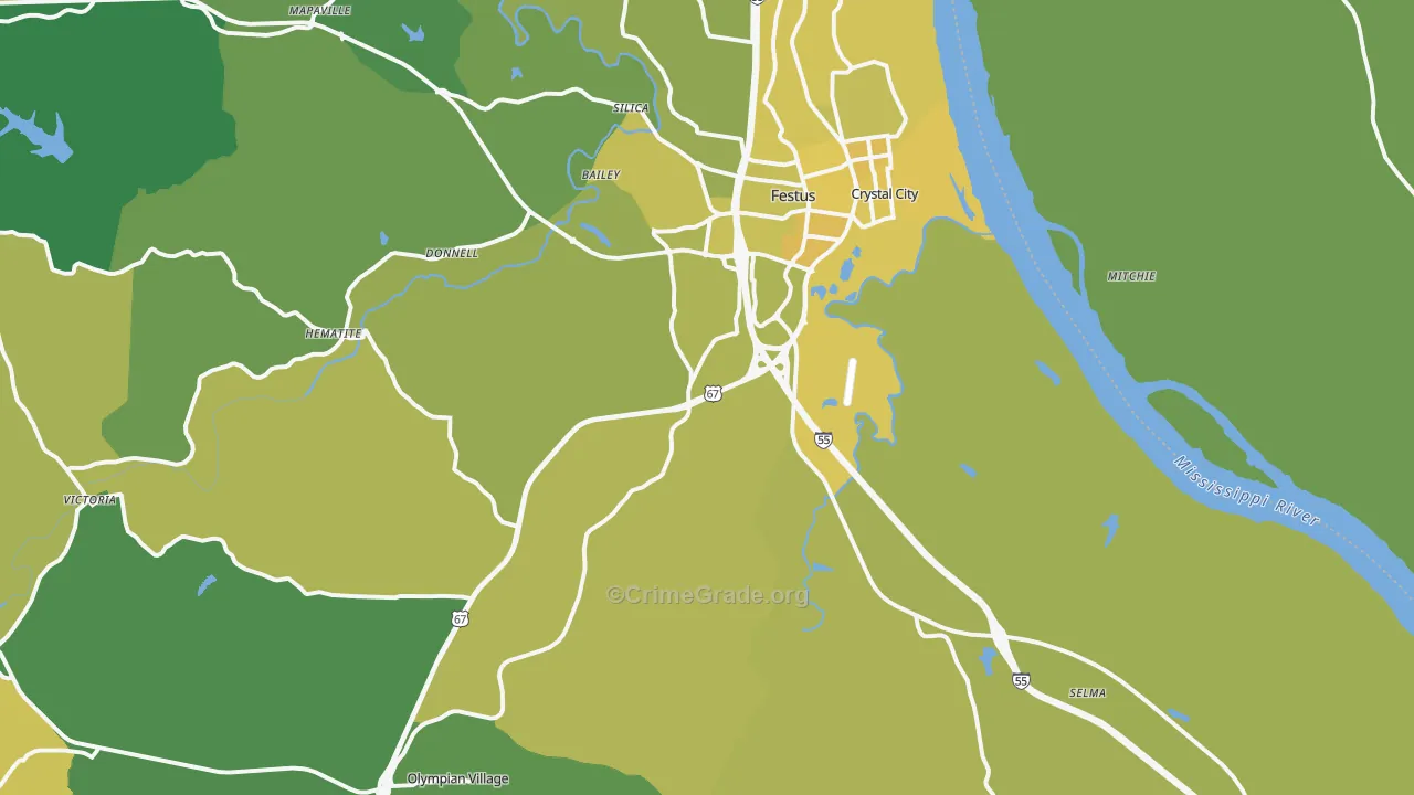 63028, MO Map of Vehicle Theft Rates