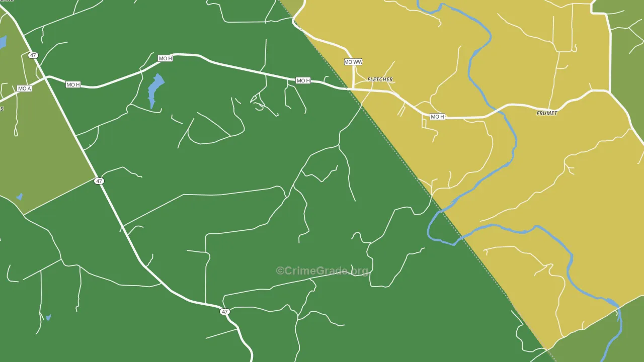 63030, MO Map of Vehicle Theft Rates