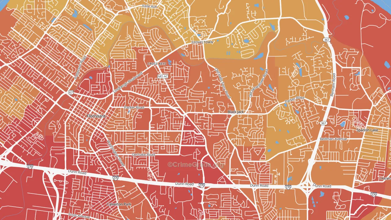 63033, MO Map of Vehicle Theft Rates
