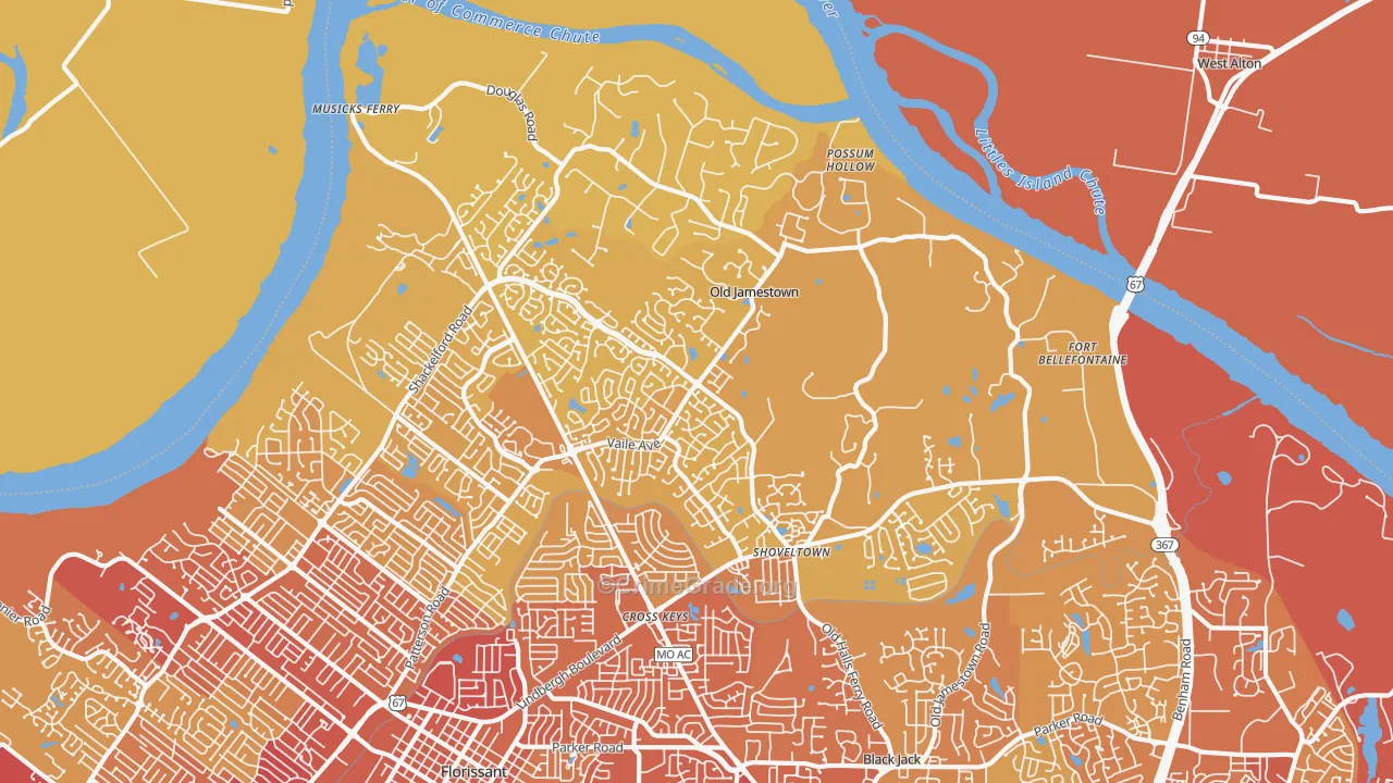 63034, MO Map of Vehicle Theft Rates