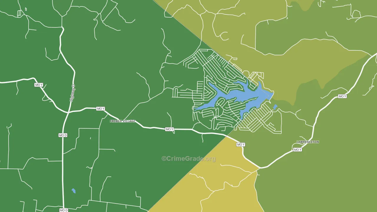 63036, MO Map of Vehicle Theft Rates