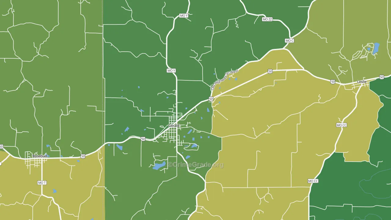 63037, MO Map of Vehicle Theft Rates