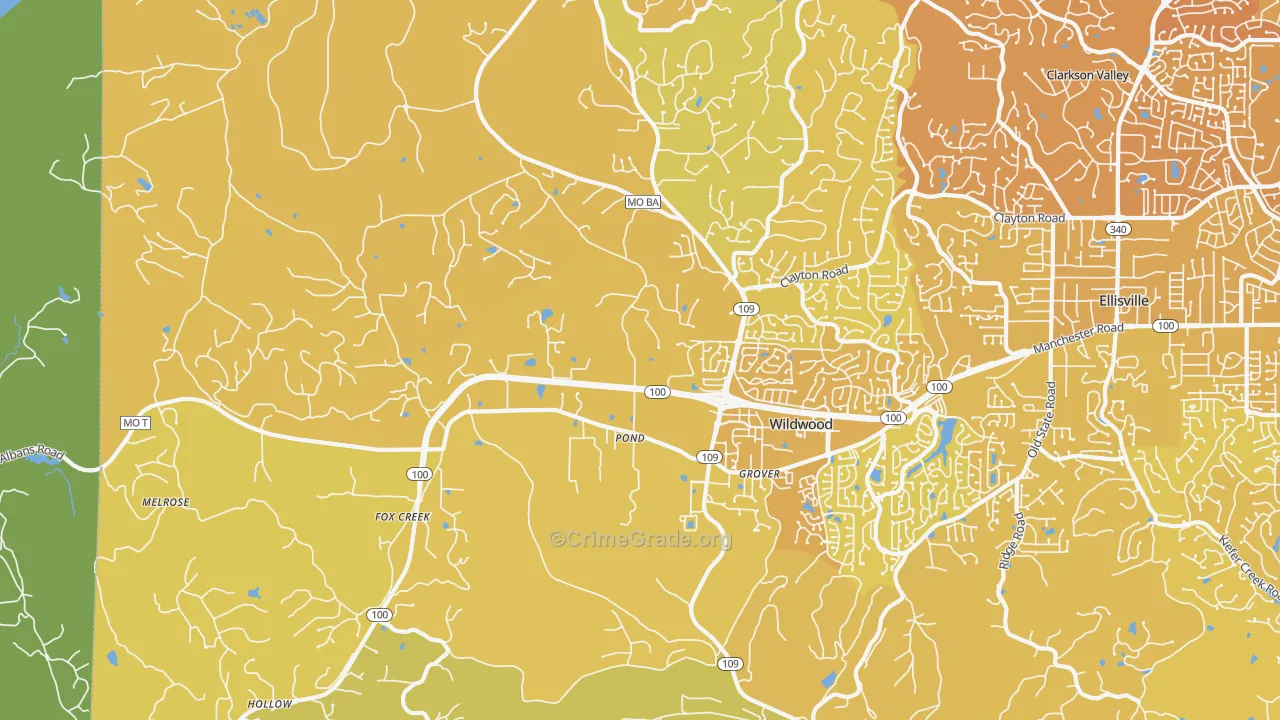 63038, MO Map of Vehicle Theft Rates