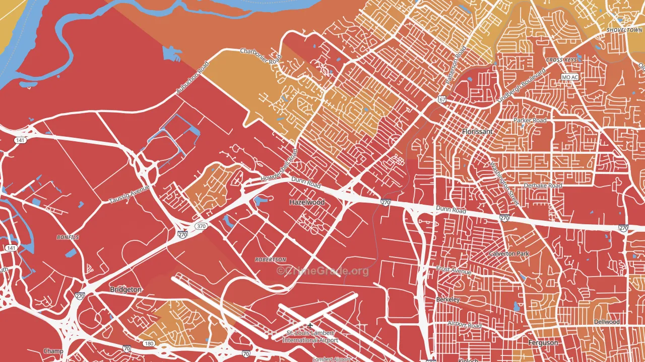 63042, MO Map of Vehicle Theft Rates