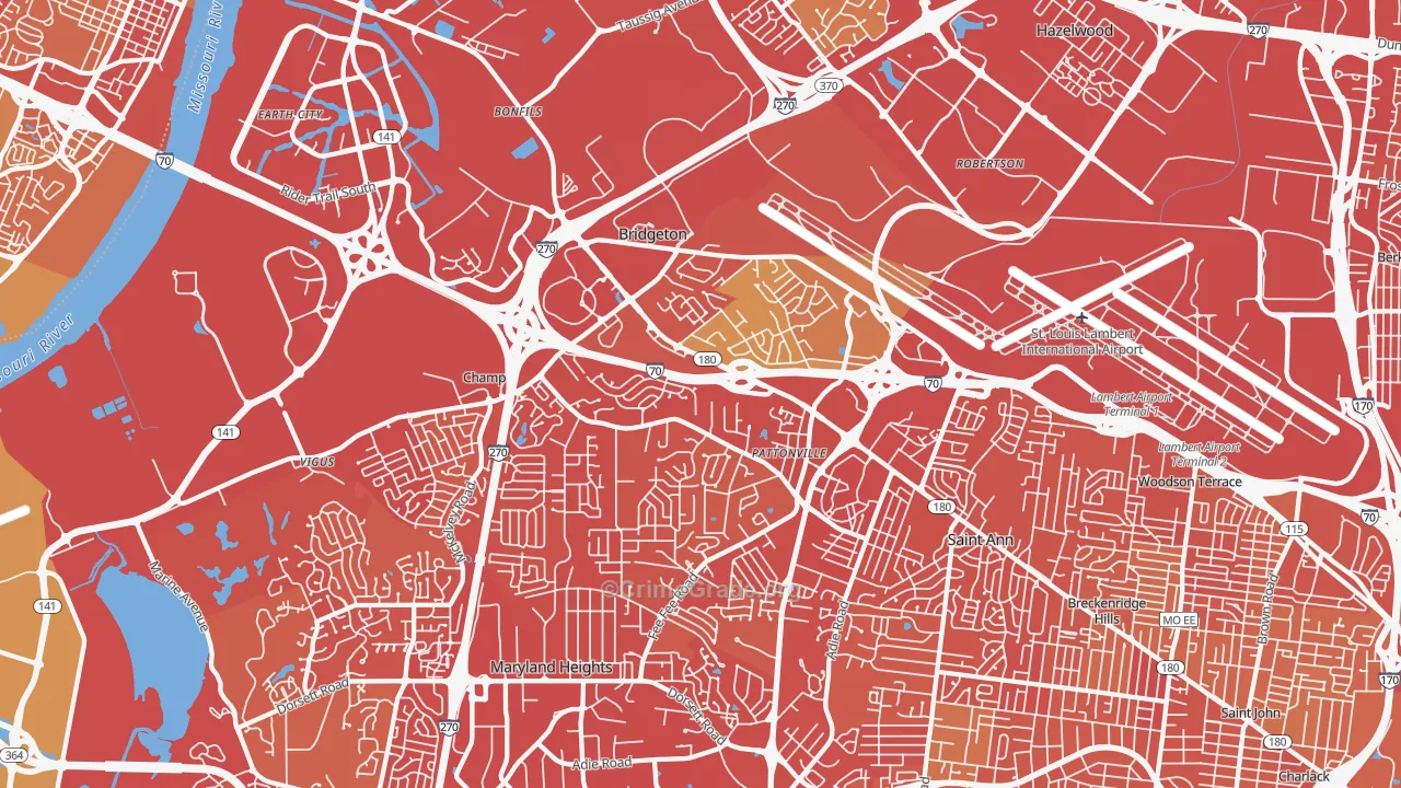 63044, MO Map of Vehicle Theft Rates