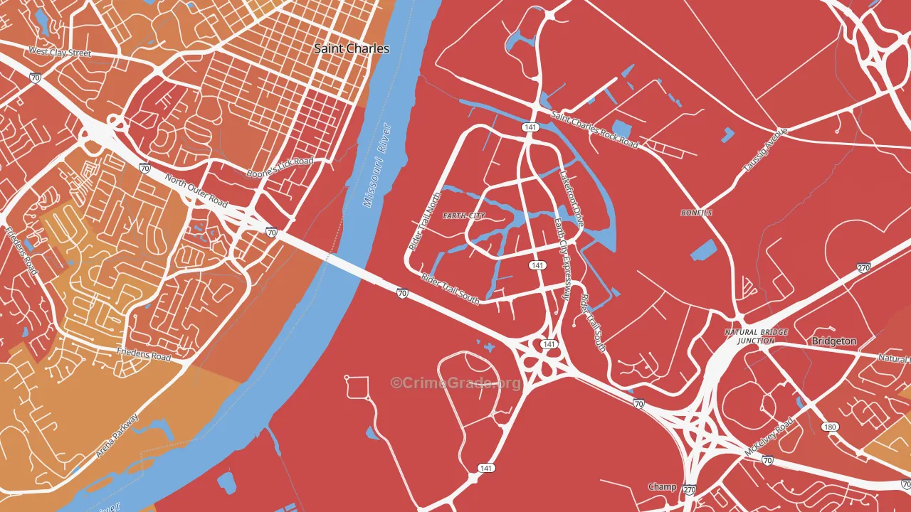 63045, MO Map of Vehicle Theft Rates