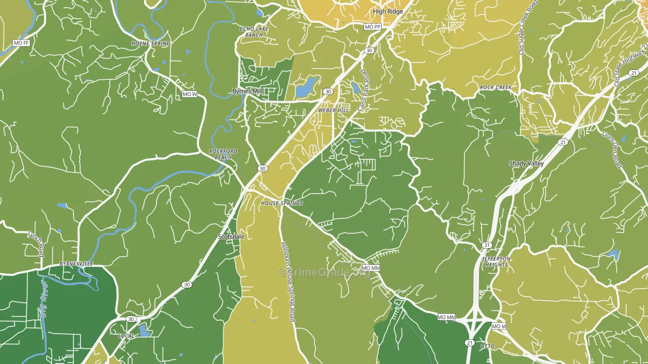 63051, MO Map of Vehicle Theft Rates