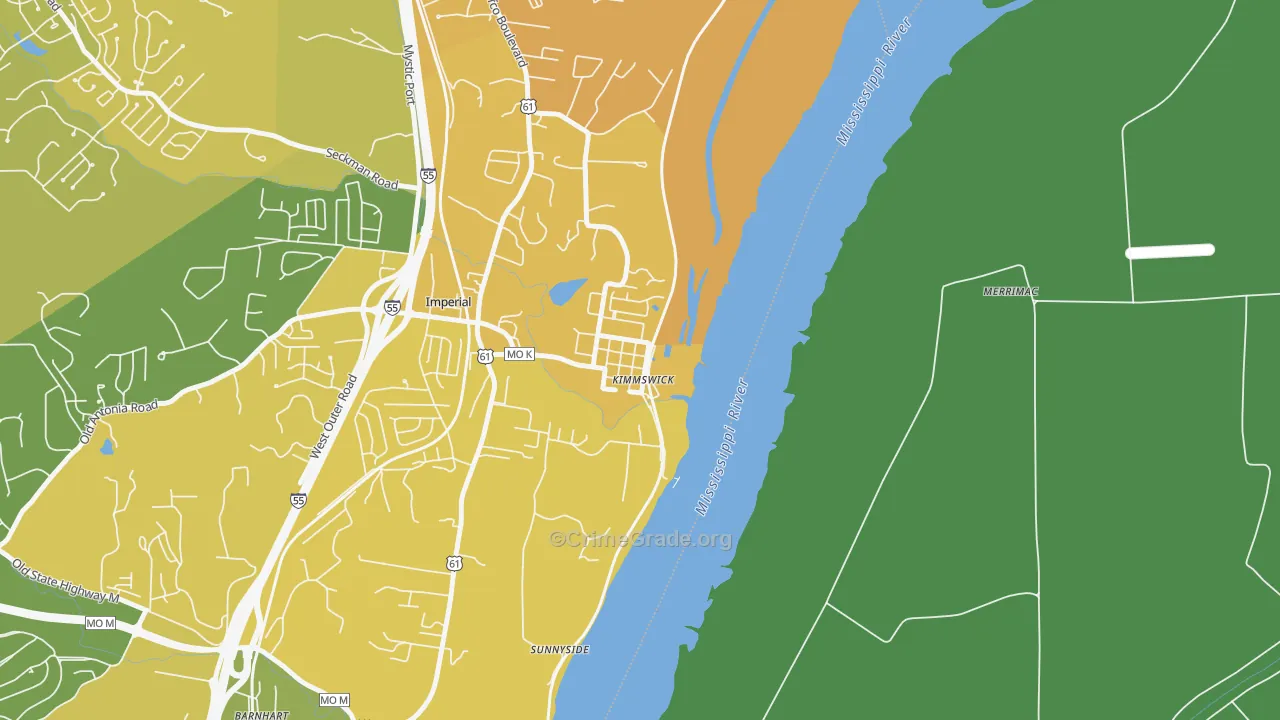 63053, MO Map of Vehicle Theft Rates