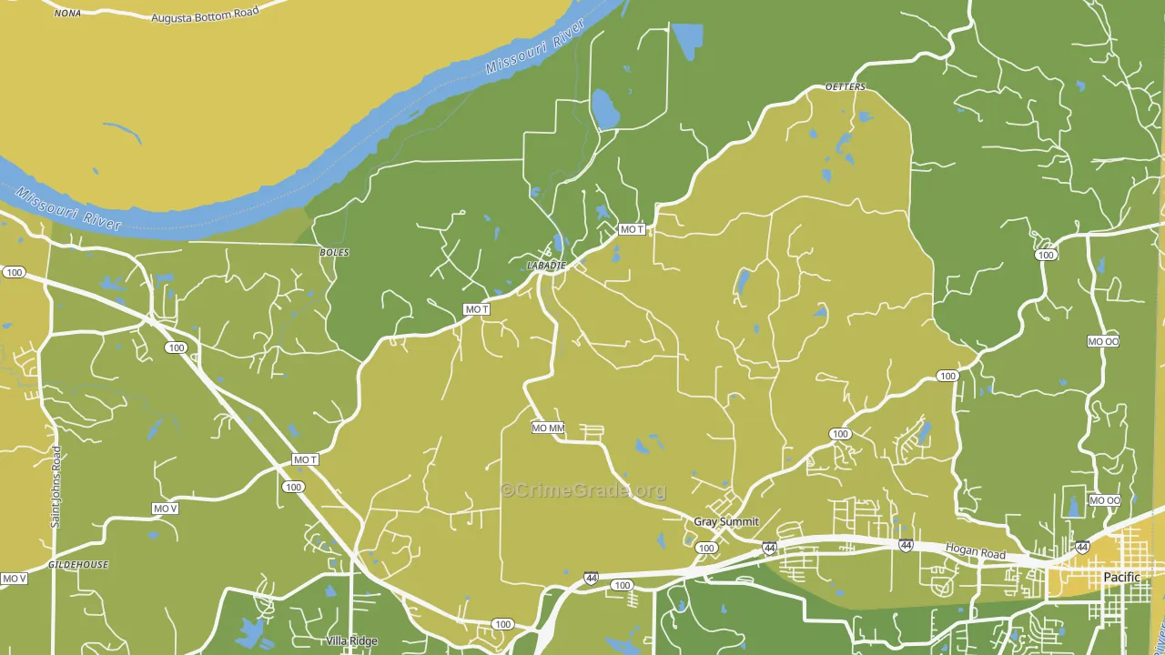 63055, MO Map of Vehicle Theft Rates
