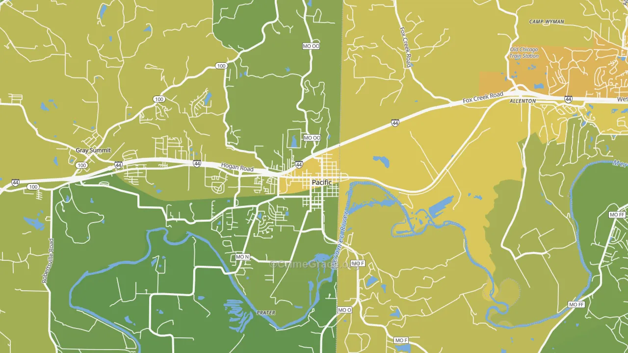 63069, MO Map of Vehicle Theft Rates