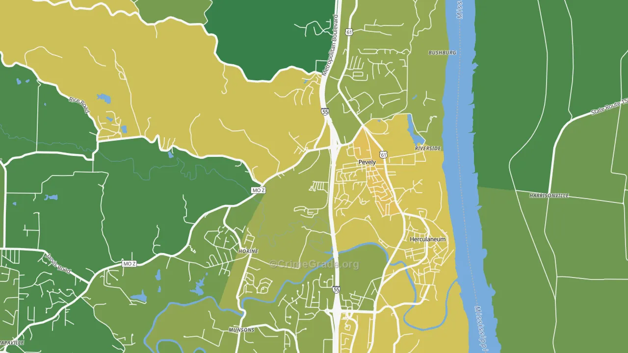63070, MO Map of Vehicle Theft Rates