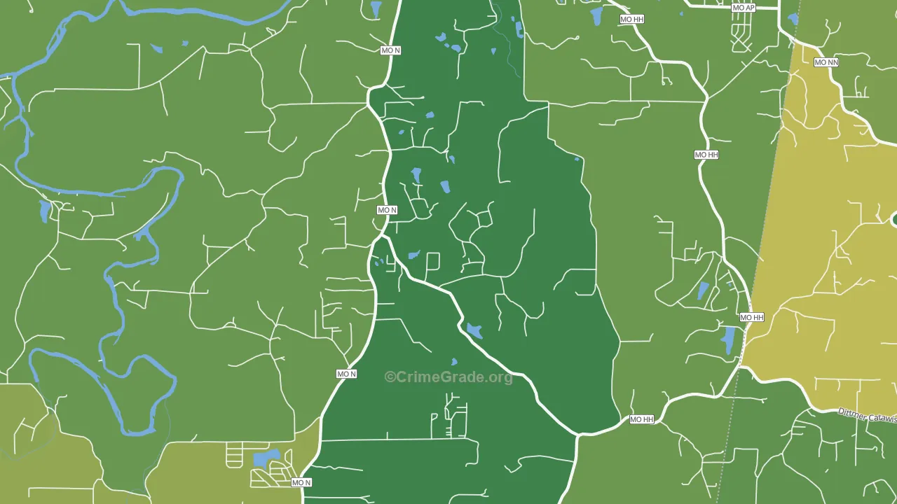 63072, MO Map of Vehicle Theft Rates