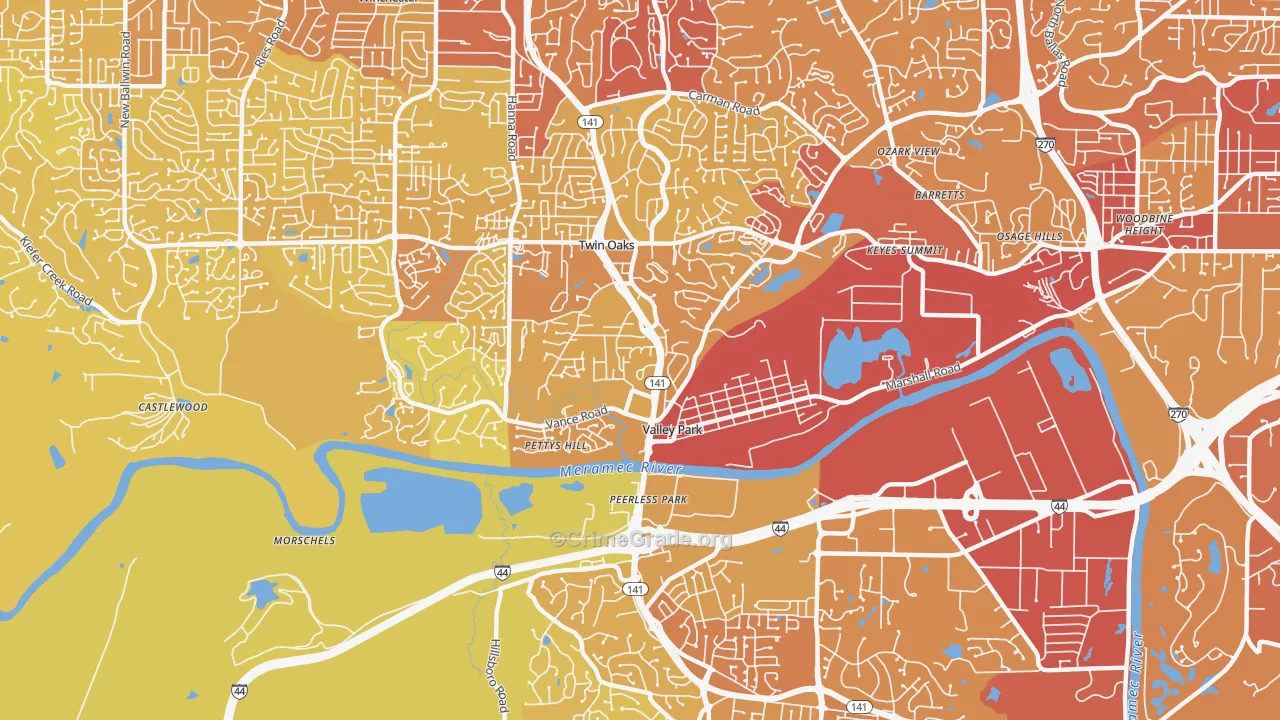 63088, MO Map of Vehicle Theft Rates