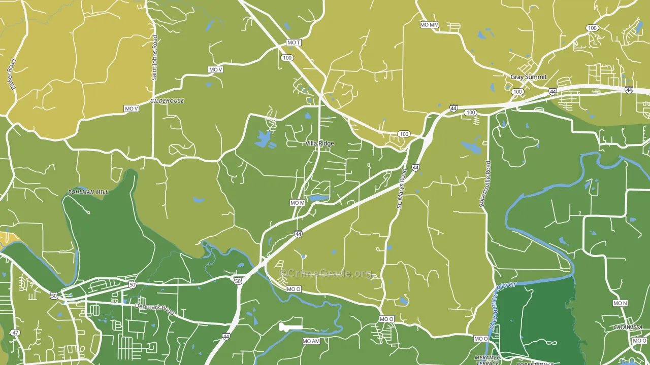 63089, MO Map of Vehicle Theft Rates