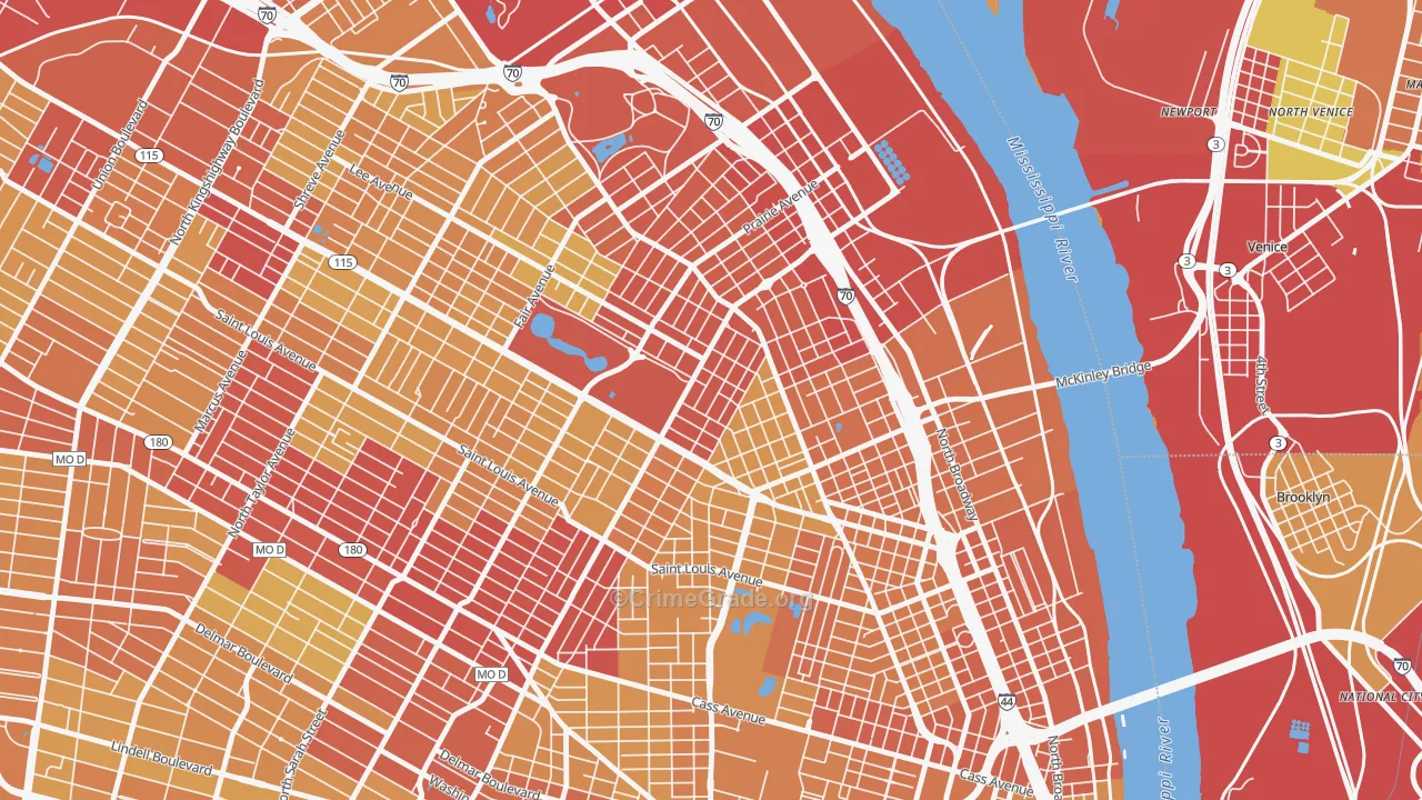 63107, MO Map of Vehicle Theft Rates
