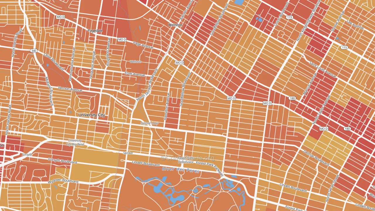 63112, MO Map of Vehicle Theft Rates
