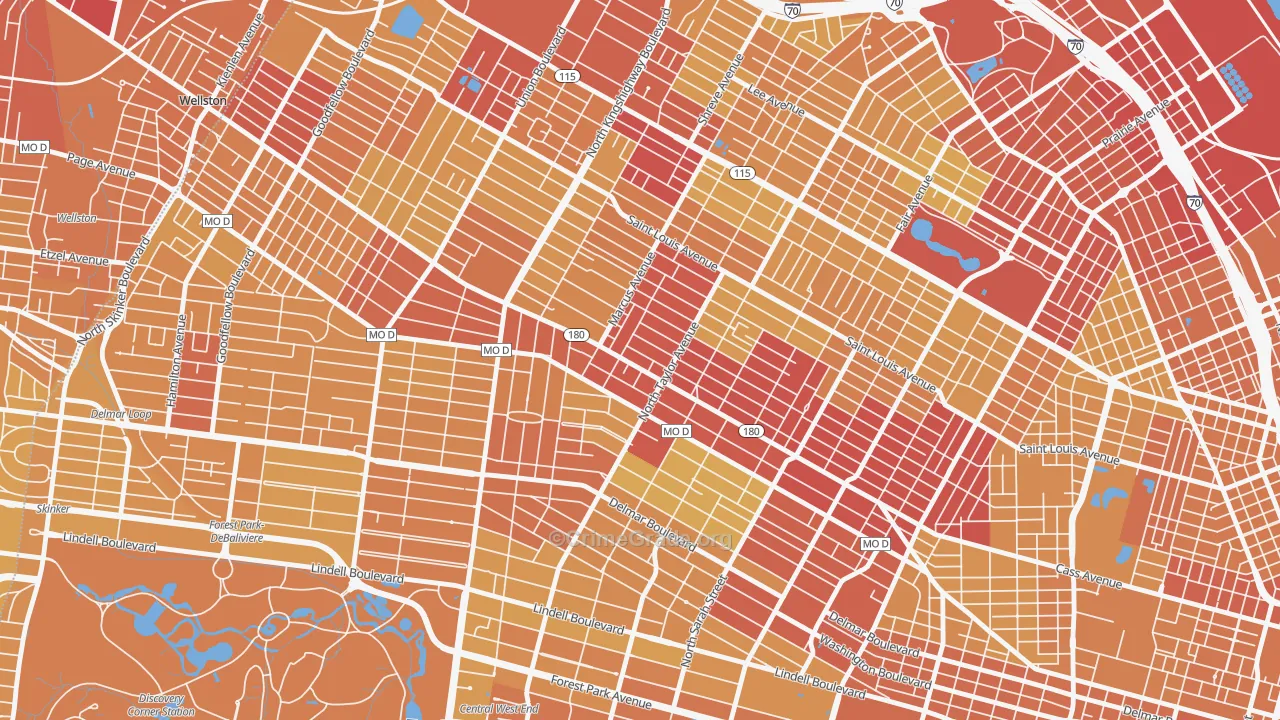 63113, MO Map of Vehicle Theft Rates
