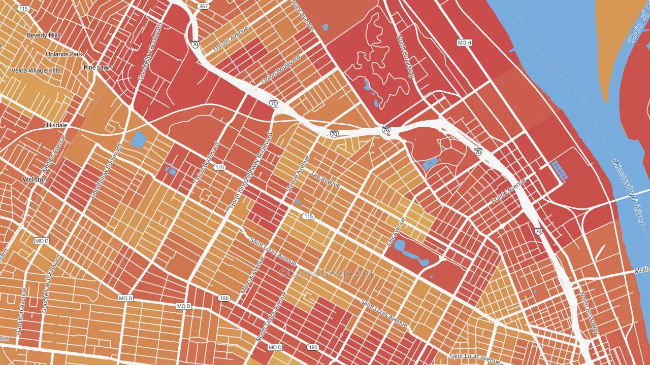 63115, MO Map of Vehicle Theft Rates