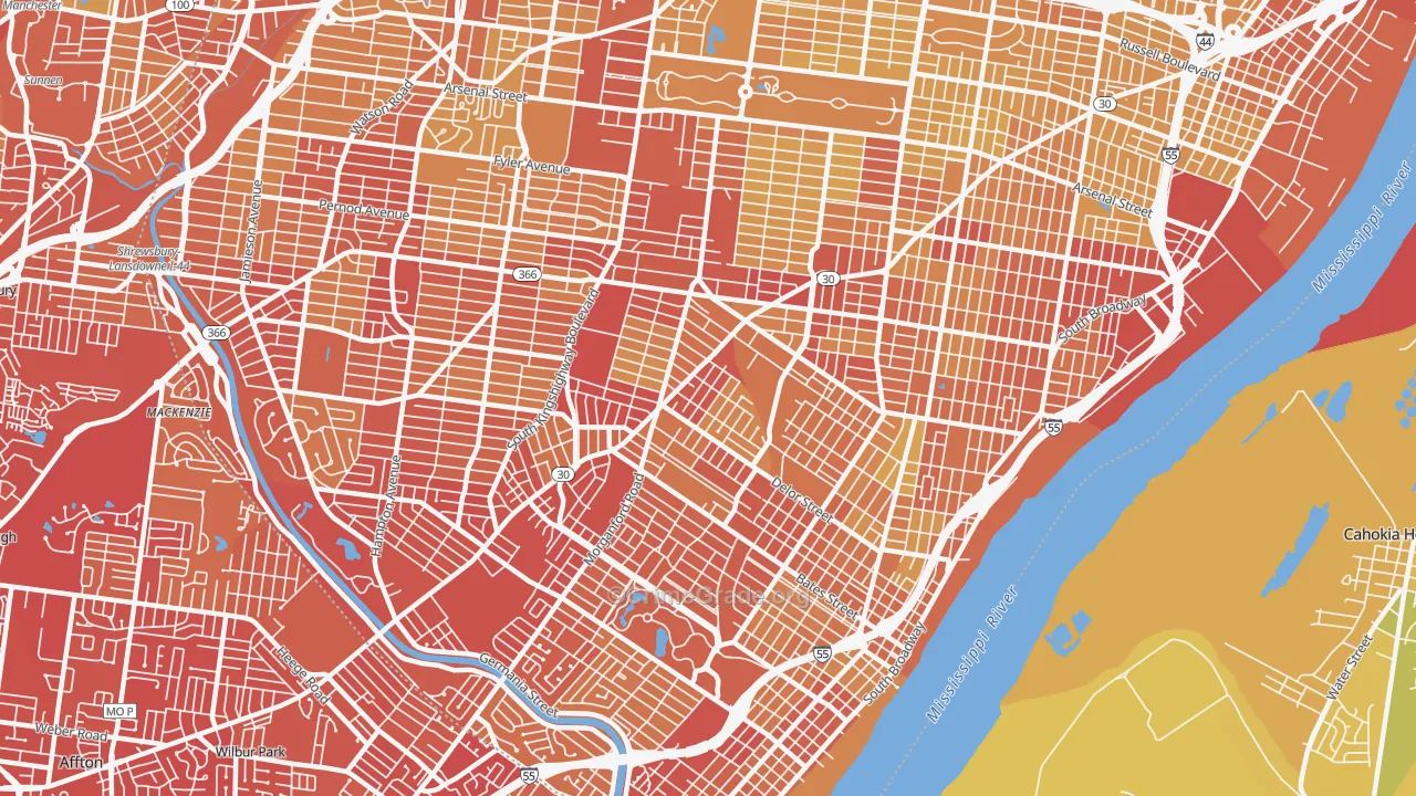 63116, MO Map of Vehicle Theft Rates