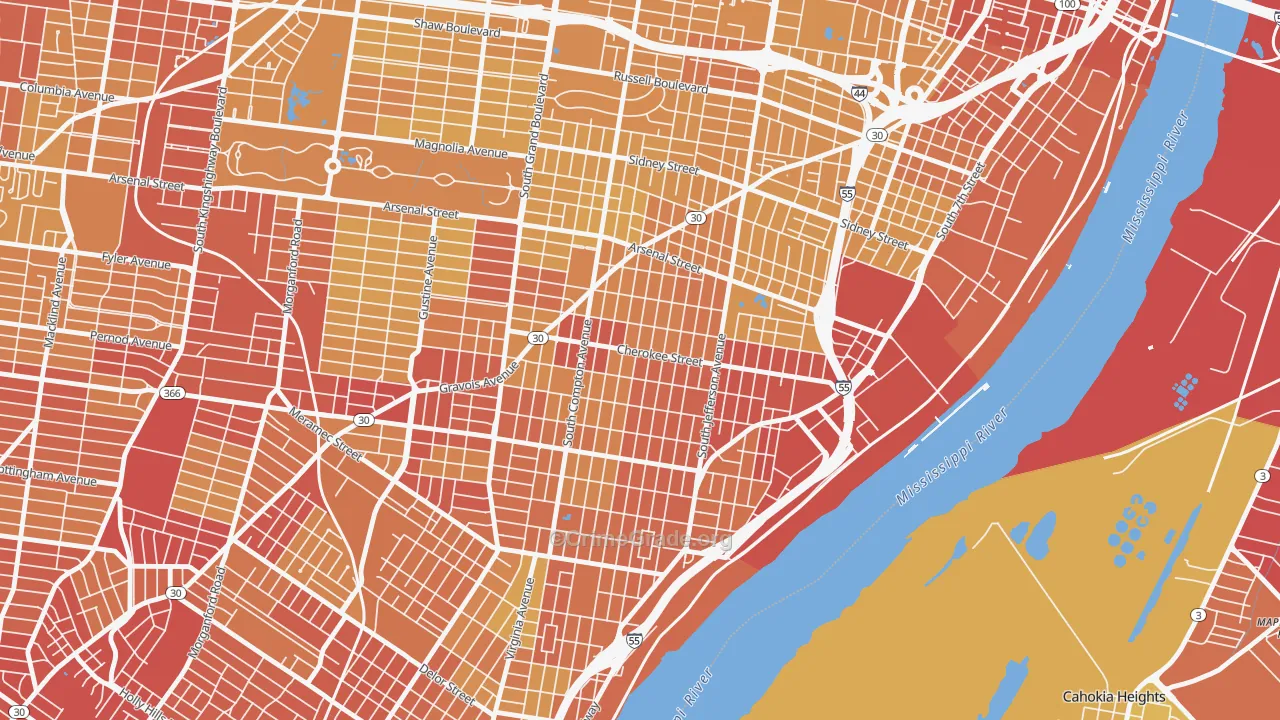 63118, MO Map of Vehicle Theft Rates