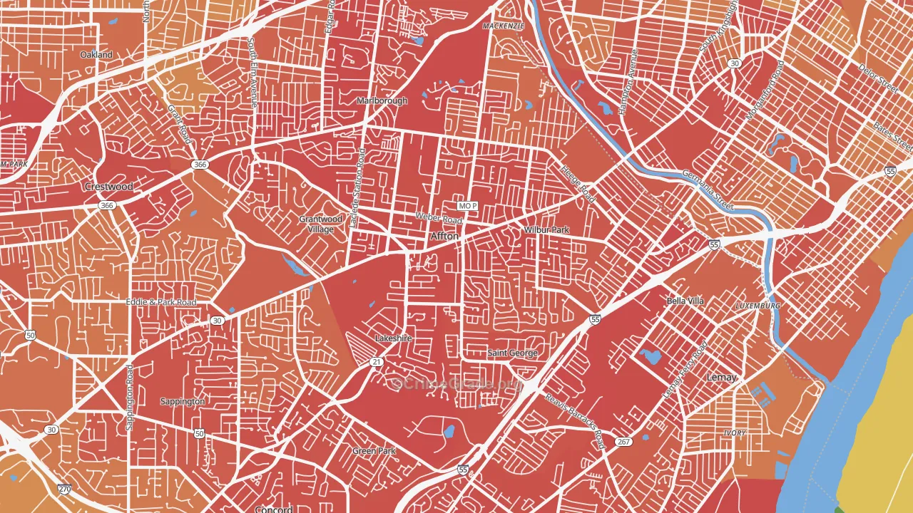 63123, MO Map of Vehicle Theft Rates