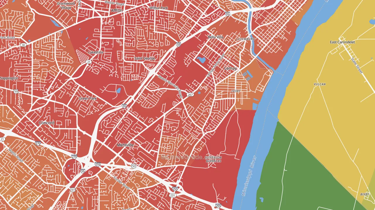 63125, MO Map of Vehicle Theft Rates