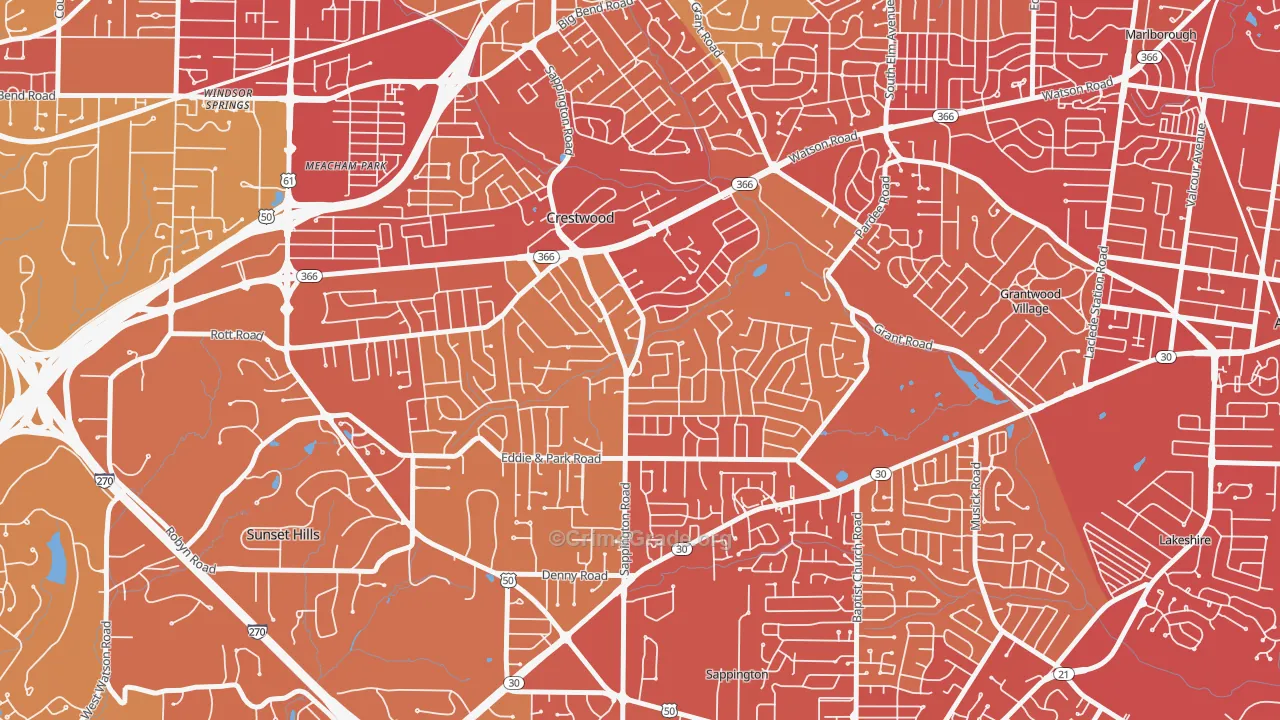 63126, MO Map of Vehicle Theft Rates