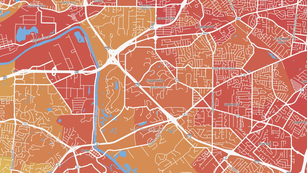 63127, MO Map of Vehicle Theft Rates