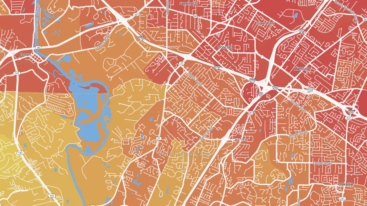 63128, MO Map of Vehicle Theft Rates